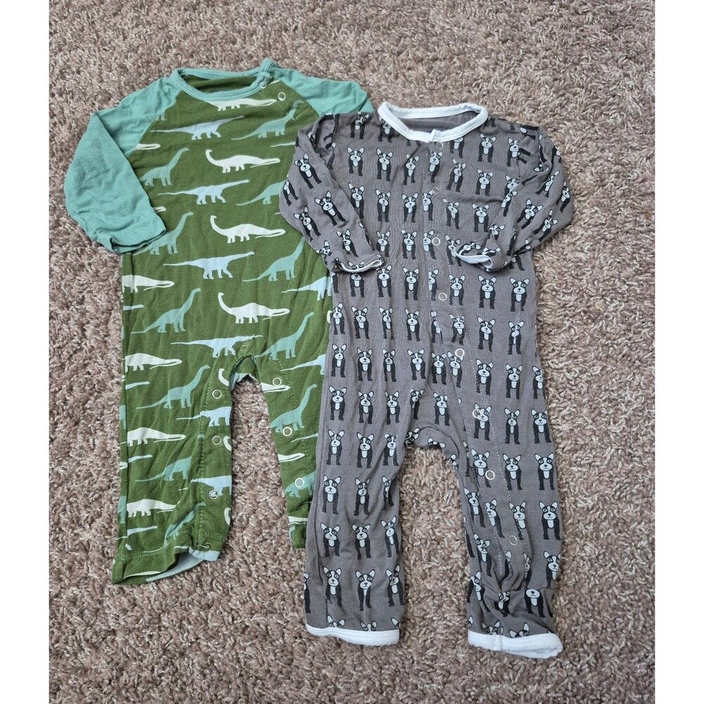 Kickee pants bamboo footies size 0-3 & 3-6 months